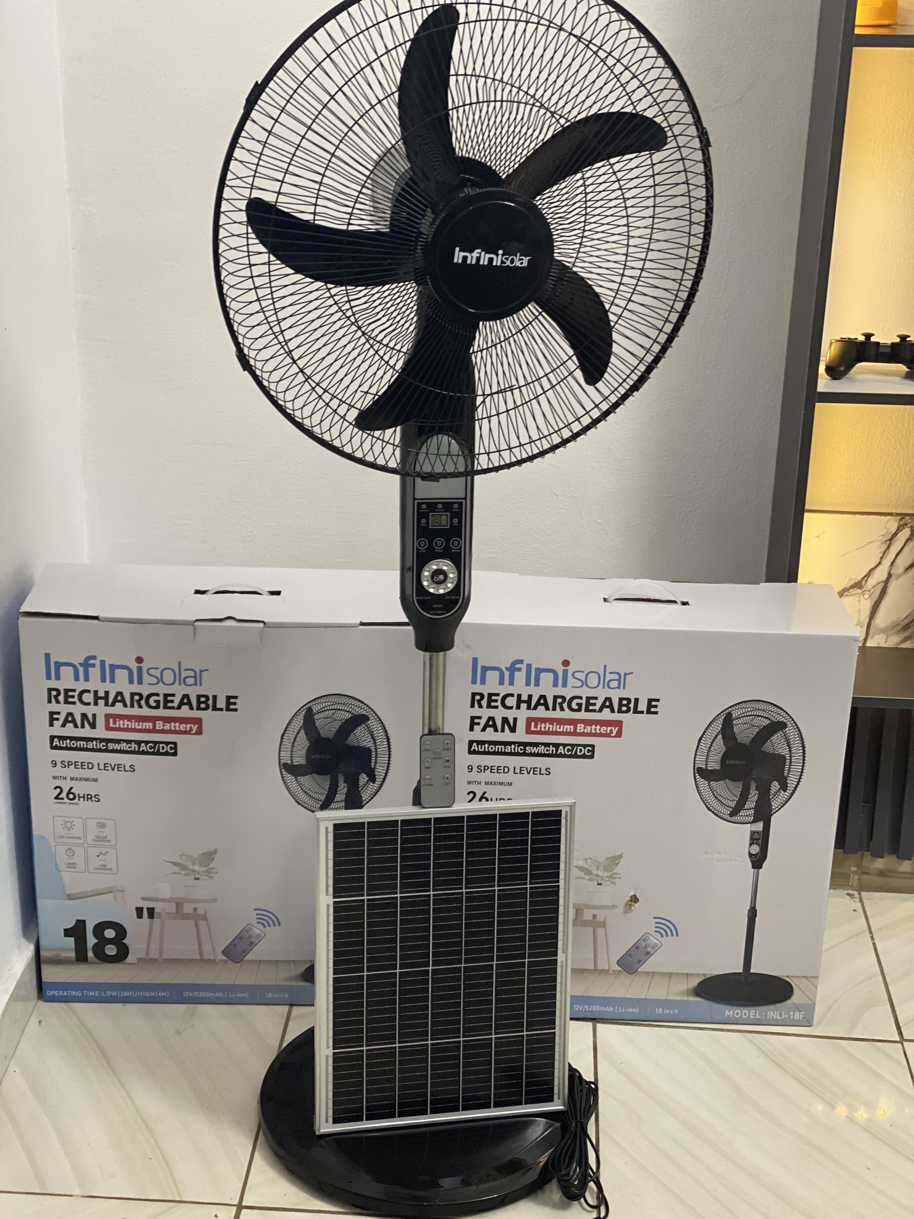 Infinisolar rechargeable fan
