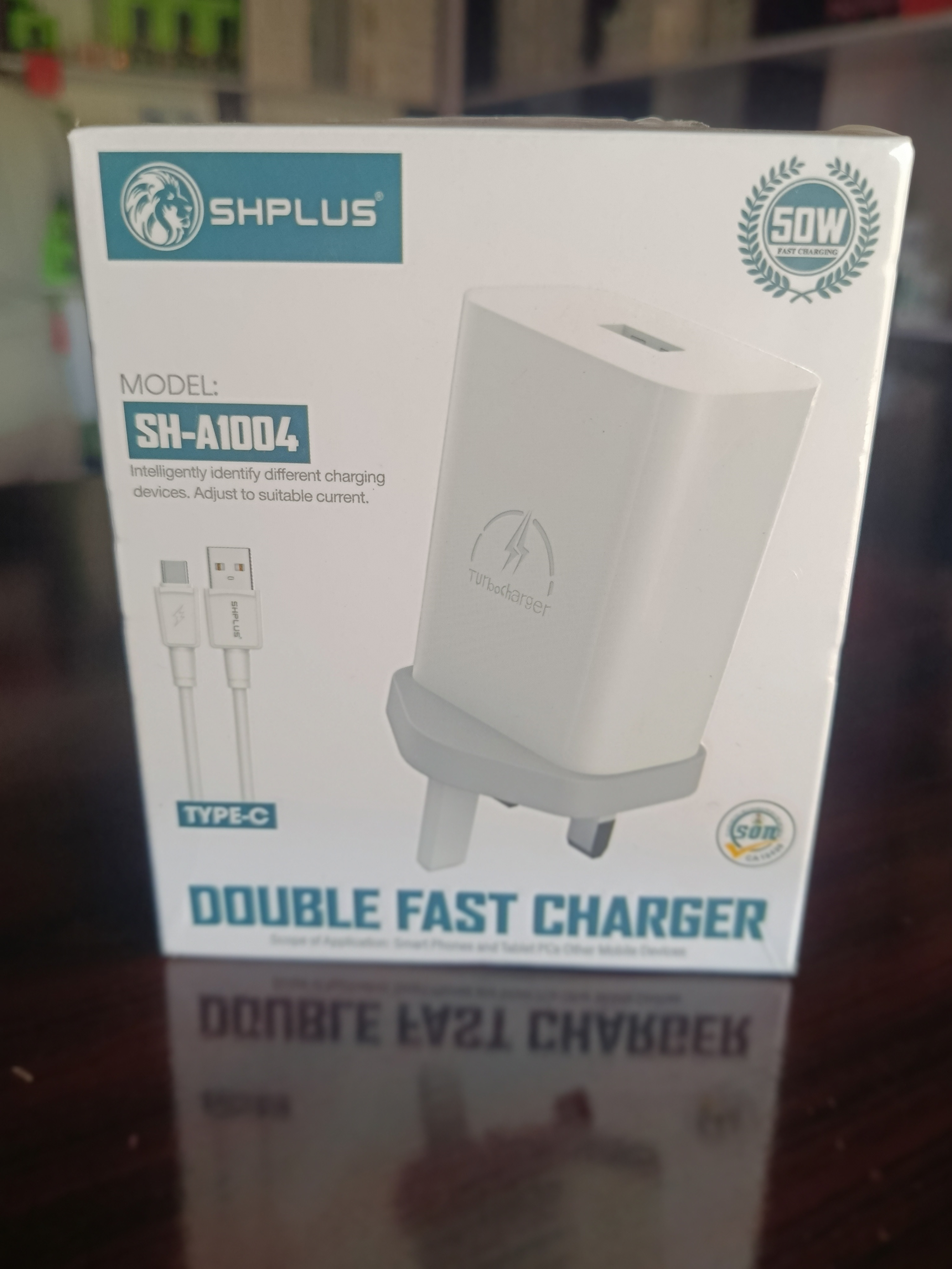 shplus A1004 SHPLUS 50W DOUBLE FAST CHARGER TYPE-C A1004 Long Head