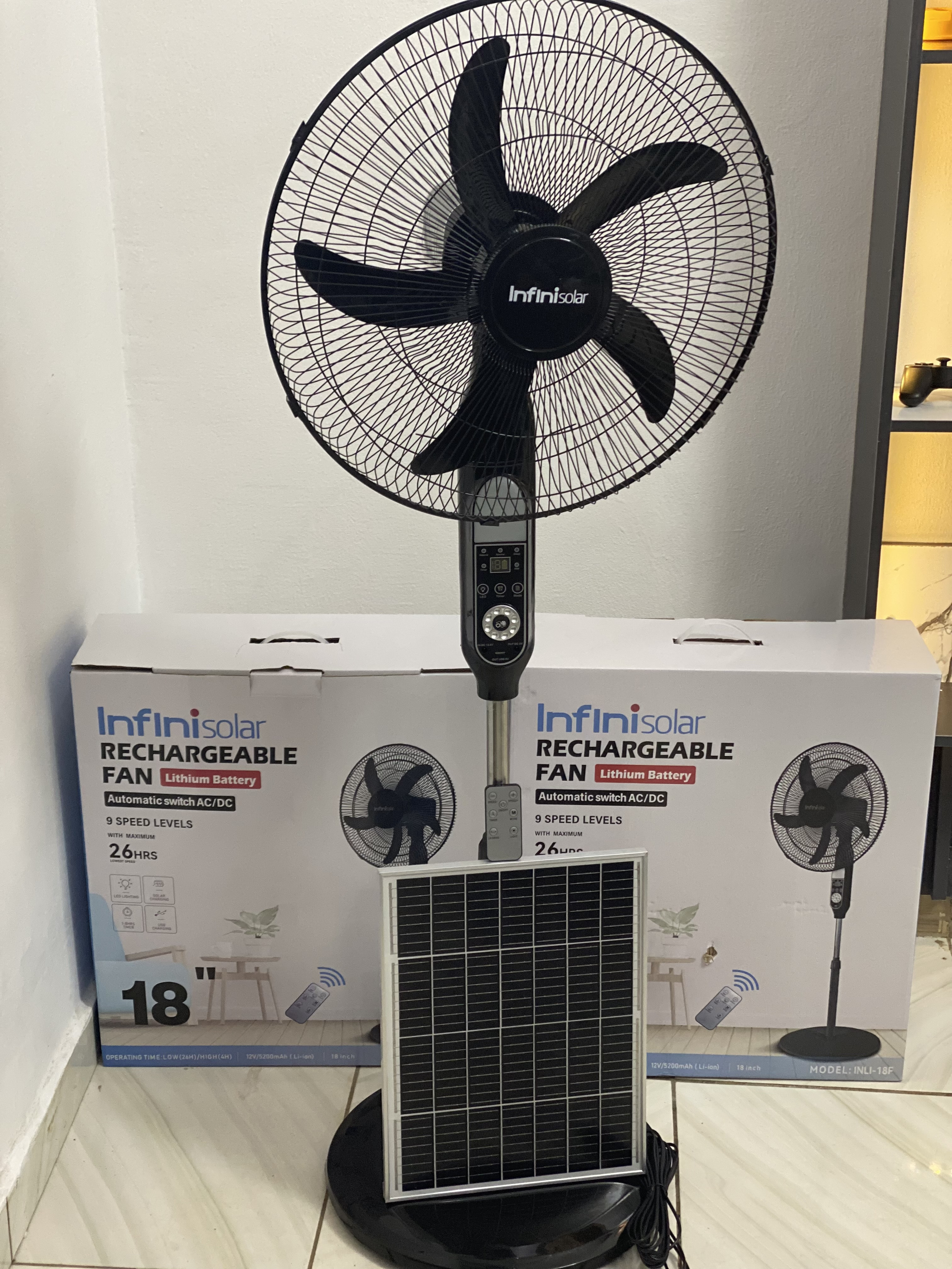 Infinisolar rechargeable fan